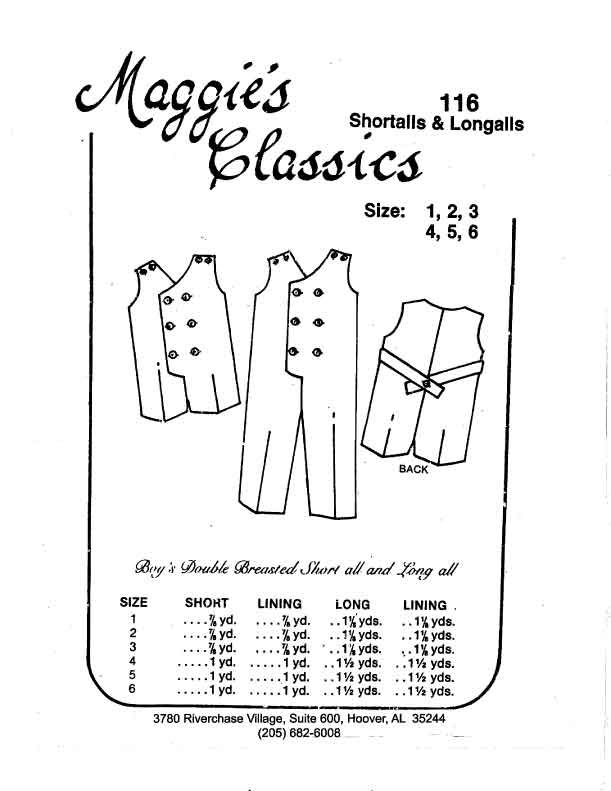 Boy's Double Breasted Shortalls & Longalls