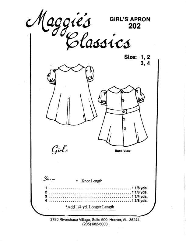 Girl's Apron Dress