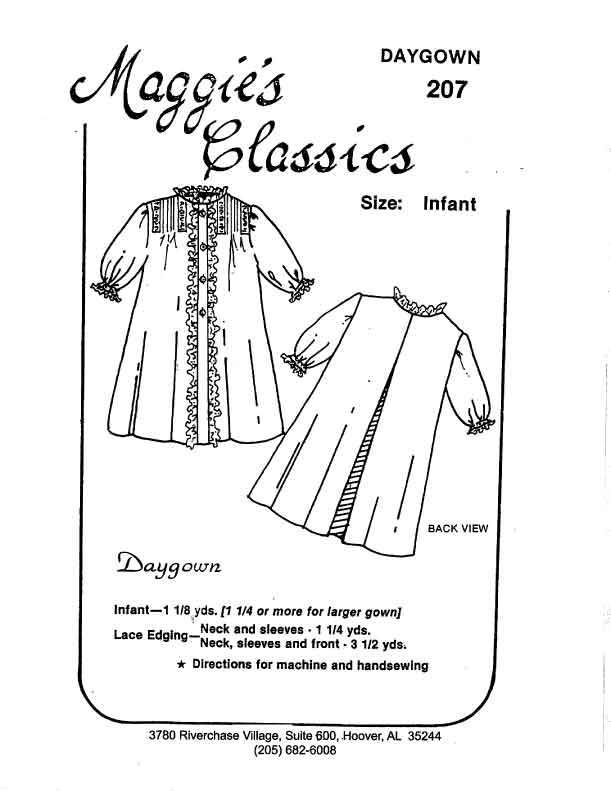 Day Gown, Button Front, Pintucks
