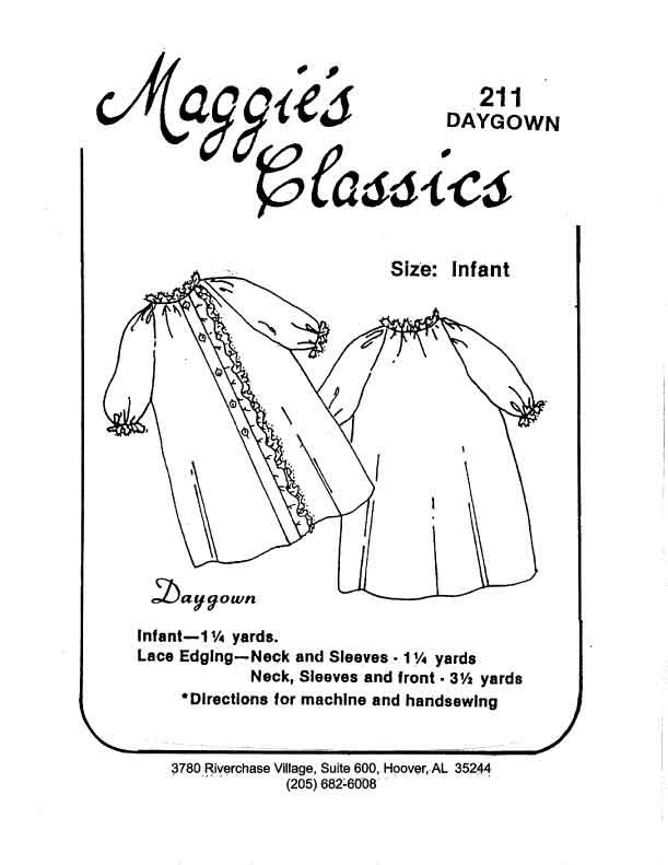 Day Gown, Button Front, 1 Ruffle