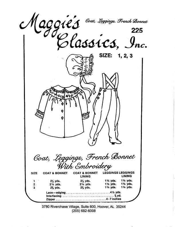 Girl's Coat, Bonnet and Leggings