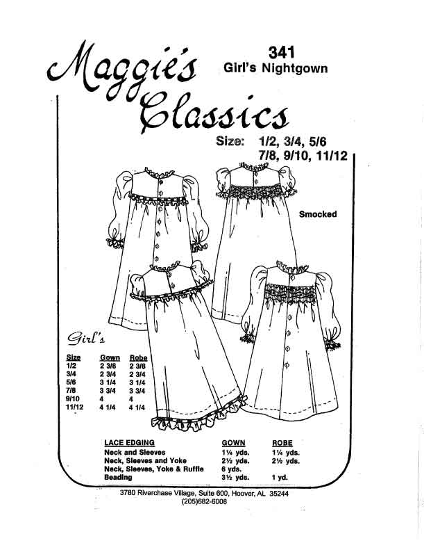 Girl's Yoked Nightgown and Robe