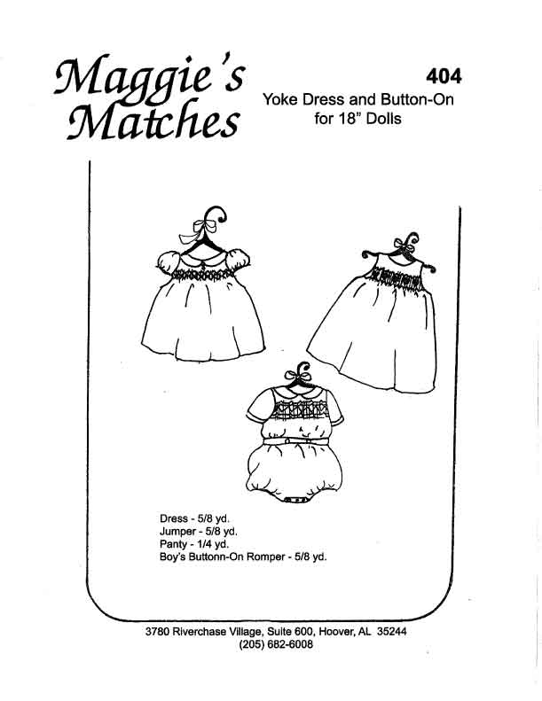 Maggie's Matches Drop Yoke Dress/Romper Cabbage Patch